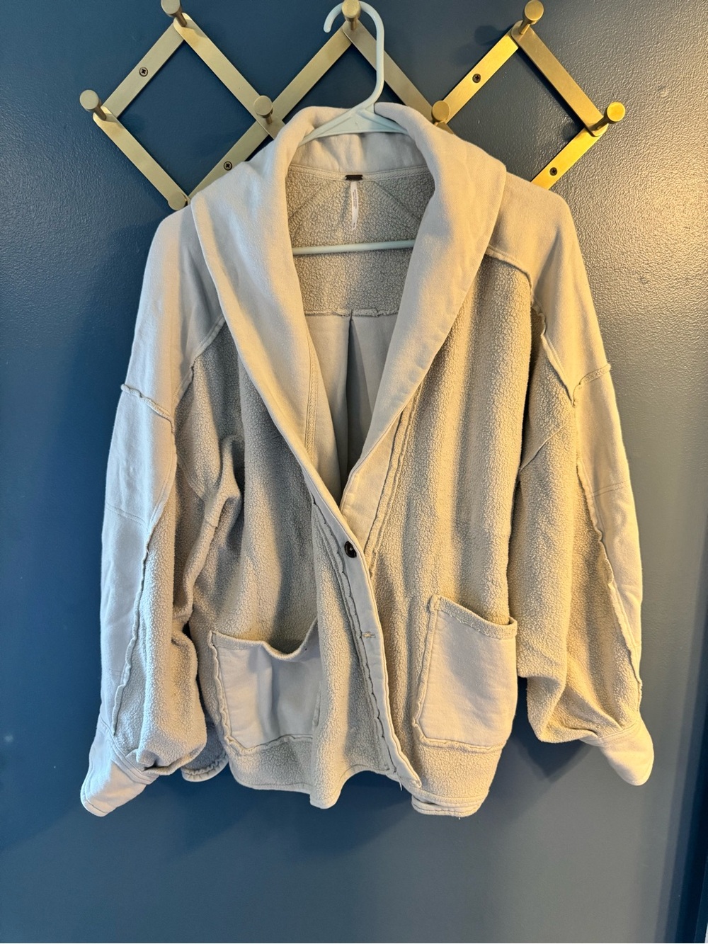 Free People Fleece Jacket - Light Beige